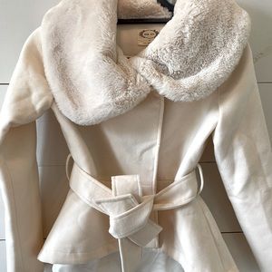 Joyfolie Cream color Girls Dress Coat